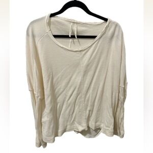 White waffle knit long sleeve